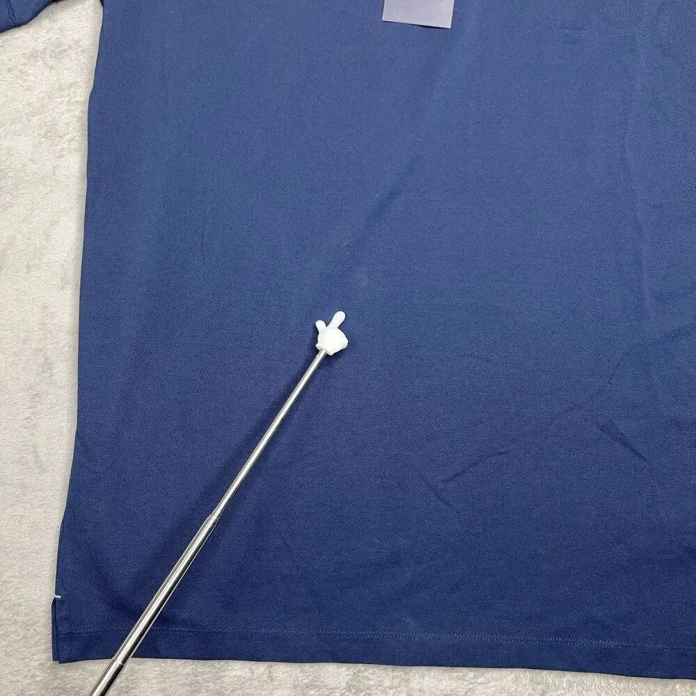 J‎ Crew Polo Shirt Mens M TALL Blue Performance Pique Stretch Moisture Wicking
